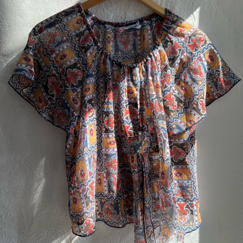 Vintage 70s Peasant Summer Top
